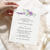 Elegante lavendel groen violette bruiloft kaart