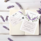 Elegante Lavendel Groene Eucalyptus Laat RSVP-kaar Informatiekaartje