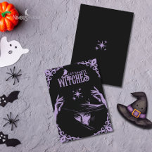 Elegante Lavendel Hekserij Halloween Uitnodiging