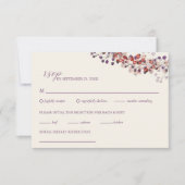 Elegante lavendel herfst bruiloft RSVP kaartje (Voorkant)