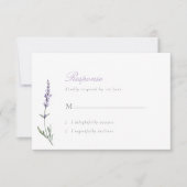 Elegante Lavendel Huwelijks- RSVP -kaart in Script (Voorkant)