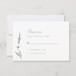 Elegante Lavendel Huwelijks- RSVP -kaart in Script Kaartje