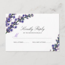 Elegante Lavendel Huwelijks RSVP