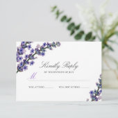 Elegante Lavendel Huwelijks RSVP Kaartje (Staand voorkant)