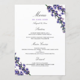 Elegante lavendel huwelijksdiner menu