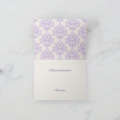 Elegante Lavendel & Ivoren Trouw Dankkaart Bedankkaart (Binnen)