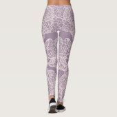 Elegante Lavendel Kant Patroon Leggings AI kunst (Achterkant)