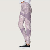 Elegante Lavendel Kant Patroon Leggings AI kunst (Links)
