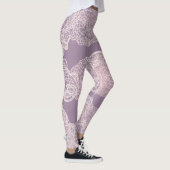 Elegante Lavendel Kant Patroon Leggings AI kunst (Rechts)