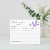 Elegante Lavendel Lelie Bruiloftsreceptenkaarten (Staand voorkant)