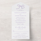 Elegante Lavendel Lint Bruiloft All In One Uitnodiging (Binnen)