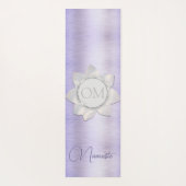 Elegante Lavendel Lotus OM Namaste Yoga Mat (Achterkant)