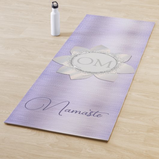 Elegante Lavendel Lotus OM Namaste Yoga Mat (In situ)