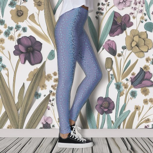 Elegante Lavendel Luipaard Print Leggings