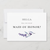 Elegante Lavendel Maid of Honor Proposal Kaart (Voorkant)