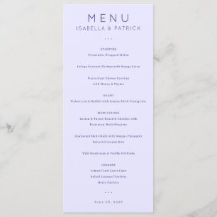 Elegante Lavendel Menutemplate Menu