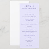 Elegante Lavendel Menutemplate Menu (Voorkant / Achterkant)