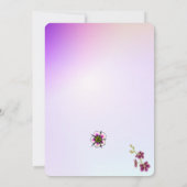 Elegante lavendel met bloemaccenten bedankkaart (Achterkant)