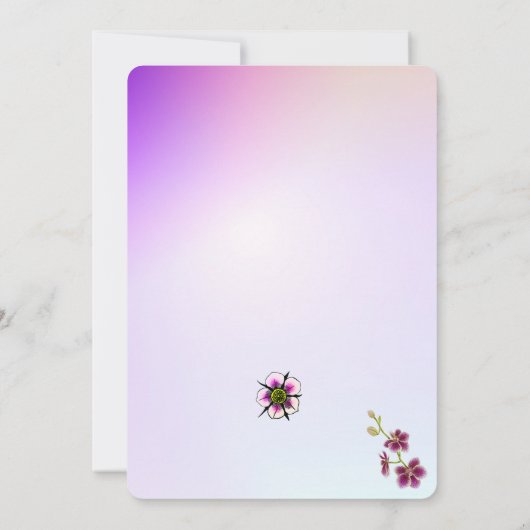 Elegante lavendel met bloemaccenten bedankkaart (Achterkant)