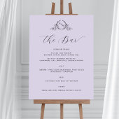 Elegante Lavendel Monogram Bar Trouwteken Poster