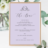 Elegante Lavendel Monogram Bar Trouwteken Poster