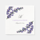 Elegante Lavendel Monogram Bruiloft Servet (Voorkant)