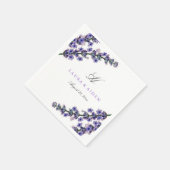 Elegante Lavendel Monogram Bruiloft Servet (Hoek)