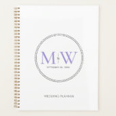 Elegante Lavendel Monogram Huwelijk Planner (Voorkant)