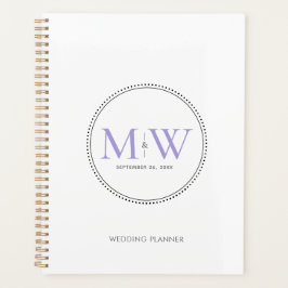 Elegante Lavendel Monogram Huwelijk Planner