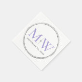 Elegante Lavendel Monogram Huwelijk Servet (Hoek)