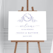 Elegante Lavendel Monogrammed Bruiloft Welkomstbor Poster