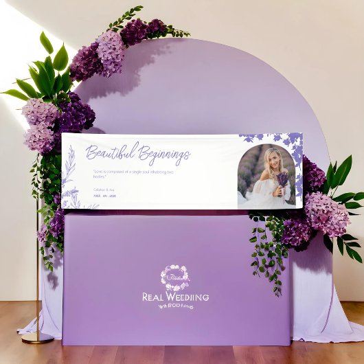 Elegante Lavendel Mooie Beginnings met Custom Spandoek