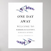 Elegante lavendel One Day Away Repetitie Welkom Poster (Voorkant)