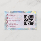 Elegante Lavendel Opal QR Code Professioneel Visitekaartje (Achterkant)