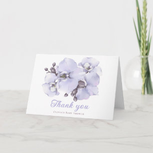Elegante Lavendel Orchidee Baby Shower Bedankkaart