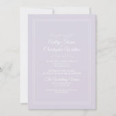 Elegante Lavendel Paars Witte Bruiloft Kaart (Voorkant)