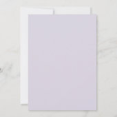 Elegante Lavendel Paars Witte Bruiloft Kaart (Achterkant)