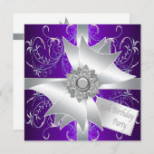 Elegante Lavendel Paarse 15e verjaardagsfeest Kaart (Voorkant / Achterkant)