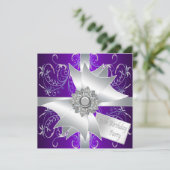 Elegante Lavendel Paarse 15e verjaardagsfeest Kaart (Staand voorkant)