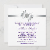 Elegante Lavendel Paarse 15e verjaardagsfeest Kaart (Achterkant)