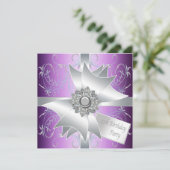 Elegante Lavendel Paarse 15e verjaardagsfeest Kaart (Staand voorkant)