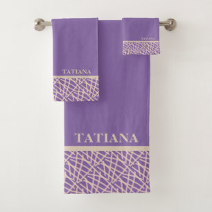 Elegante lavendel Paarse Abstract Bad Handdoek