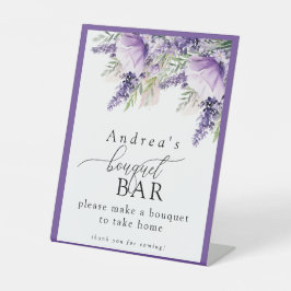 Elegante lavendel paarse bloemen | Boeketbar Reclamebord Met Voetstuk