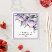 Elegante lavendel paarse bloemen bruidsshowers servet (Insitu)