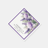 Elegante lavendel paarse bloemen bruidsshowers servet (Hoek)