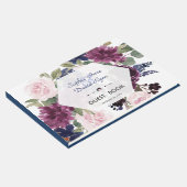 Elegante Lavendel Paarse Bloemen Huwelijk Gastenboek (Hoek)