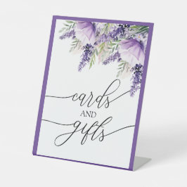 Elegante lavendel paarse bloemen | Kaarten Cadeaus Reclamebord Met Voetstuk