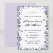 Elegante Lavendel Paarse Bloemen Lijst 34ste verja Kaart (Voorkant / Achterkant)