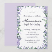 Elegante Lavendel Paarse Bloemen Lijst 69ste verja Kaart (Voorkant / Achterkant)