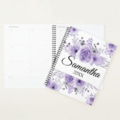 Elegante Lavendel Paarse Bloemen Waterverf Planner (Display)